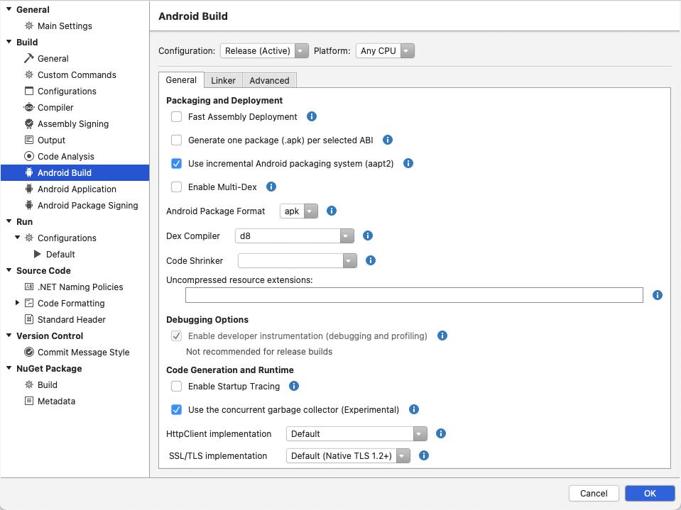 Project settings #3