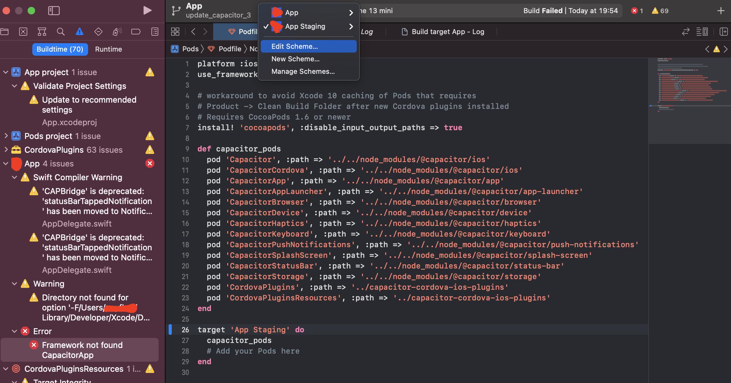 xcode build result screenshot