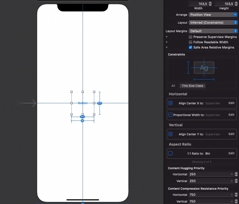 ios storyboard constraints