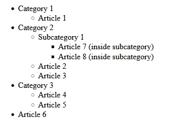 HTML output