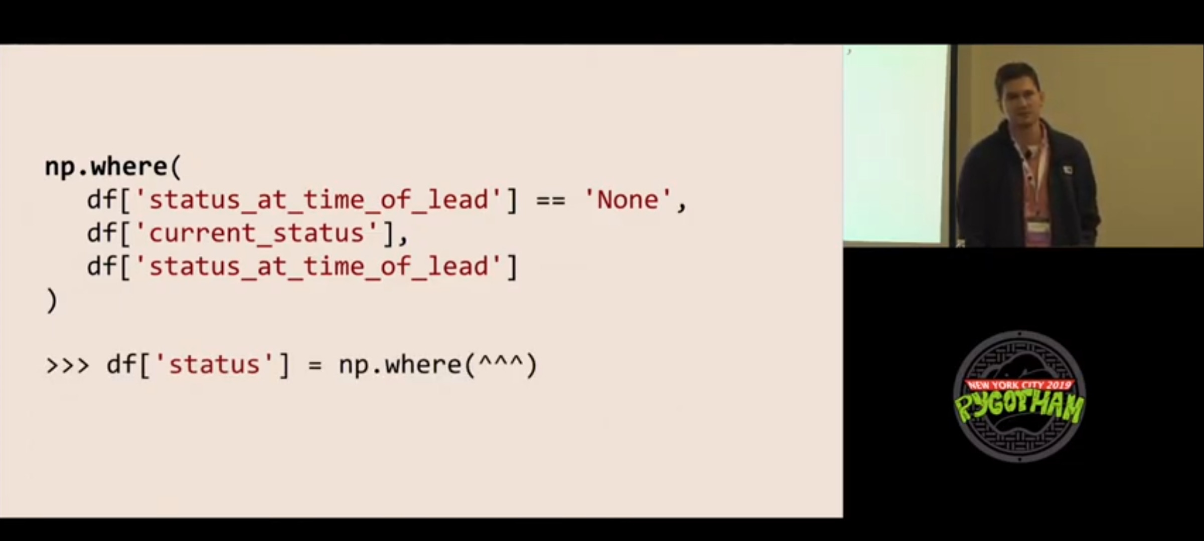 Video explaining np.where usage with Pandas dataframe