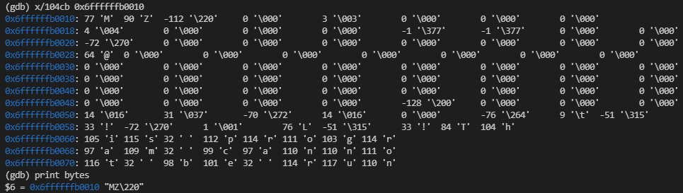 GDB with the example shown in the answers.