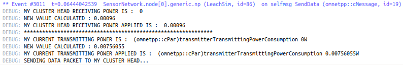 Simulation output of the above code