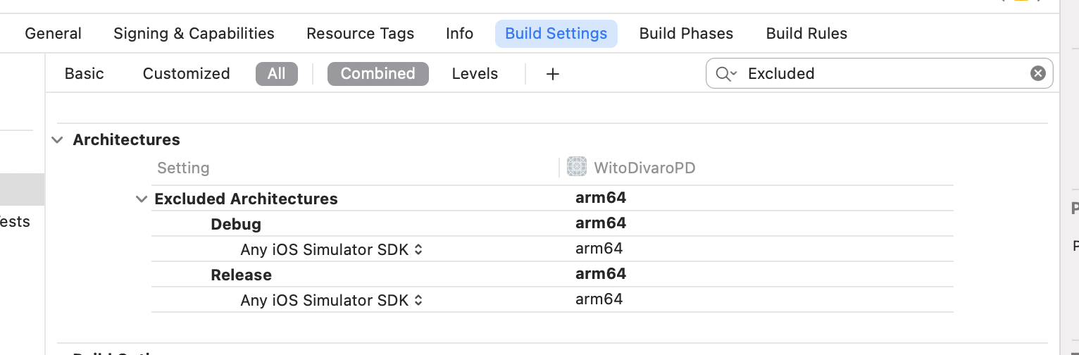 XCode build settings