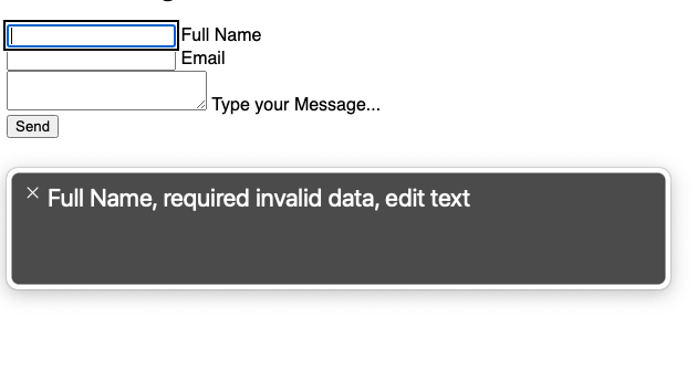 voiceover screenshot of input field with label