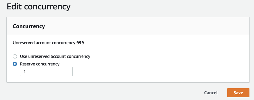 AWS Lambda reserved concurrency