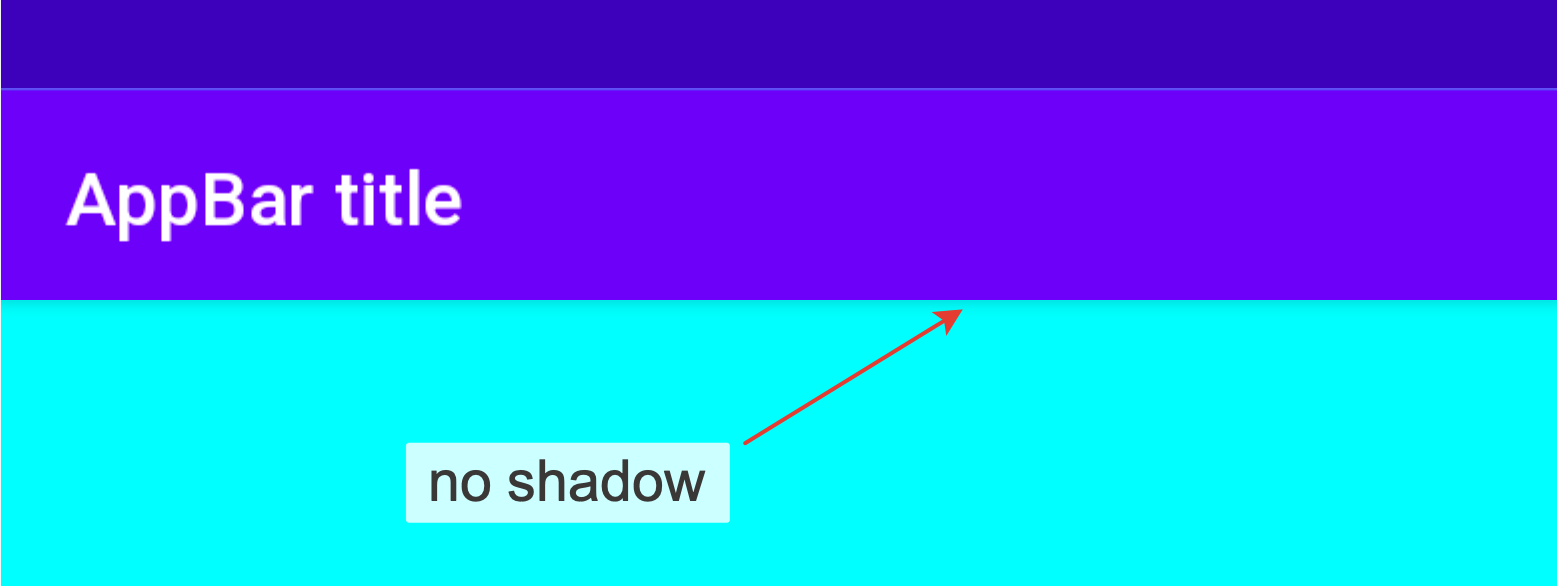 App bar without shadow