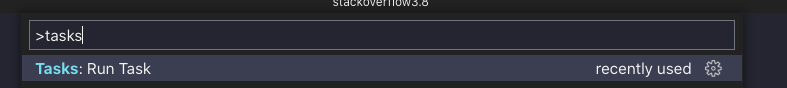 command palette > run tasks
