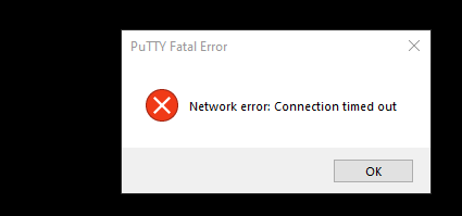 Putty error message