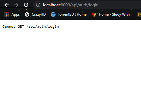 Cannot GET /api/auth/login