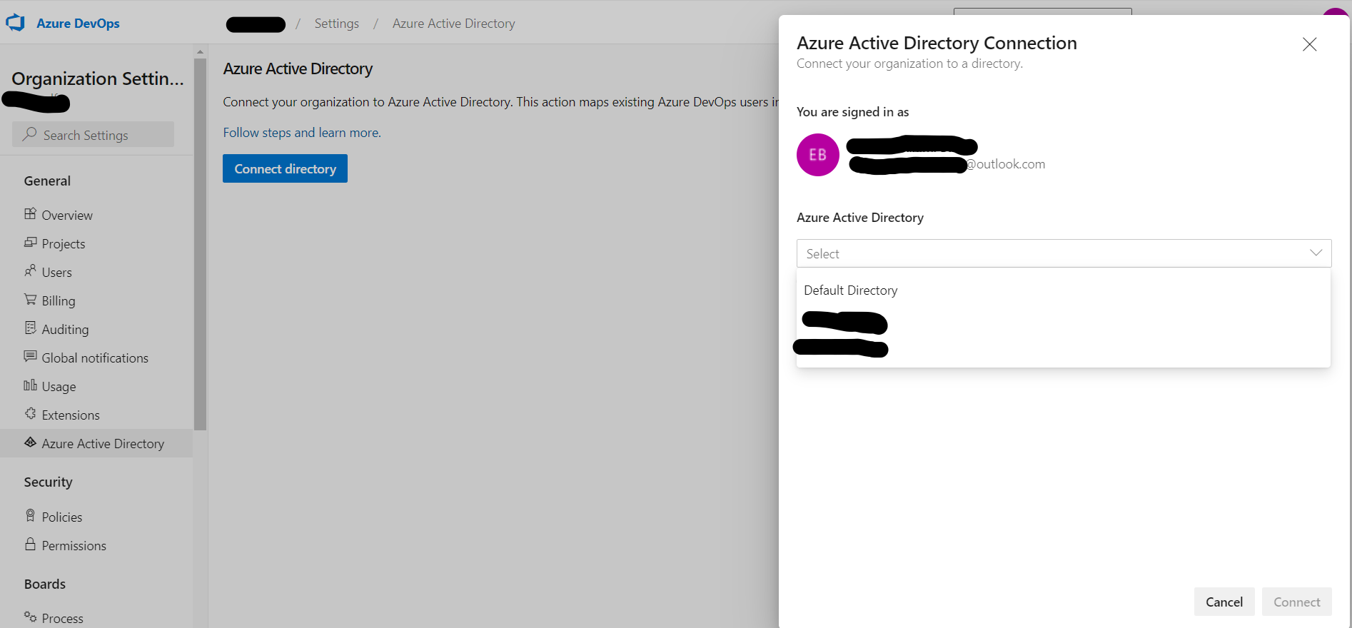 Azure DevOps Organization Settings