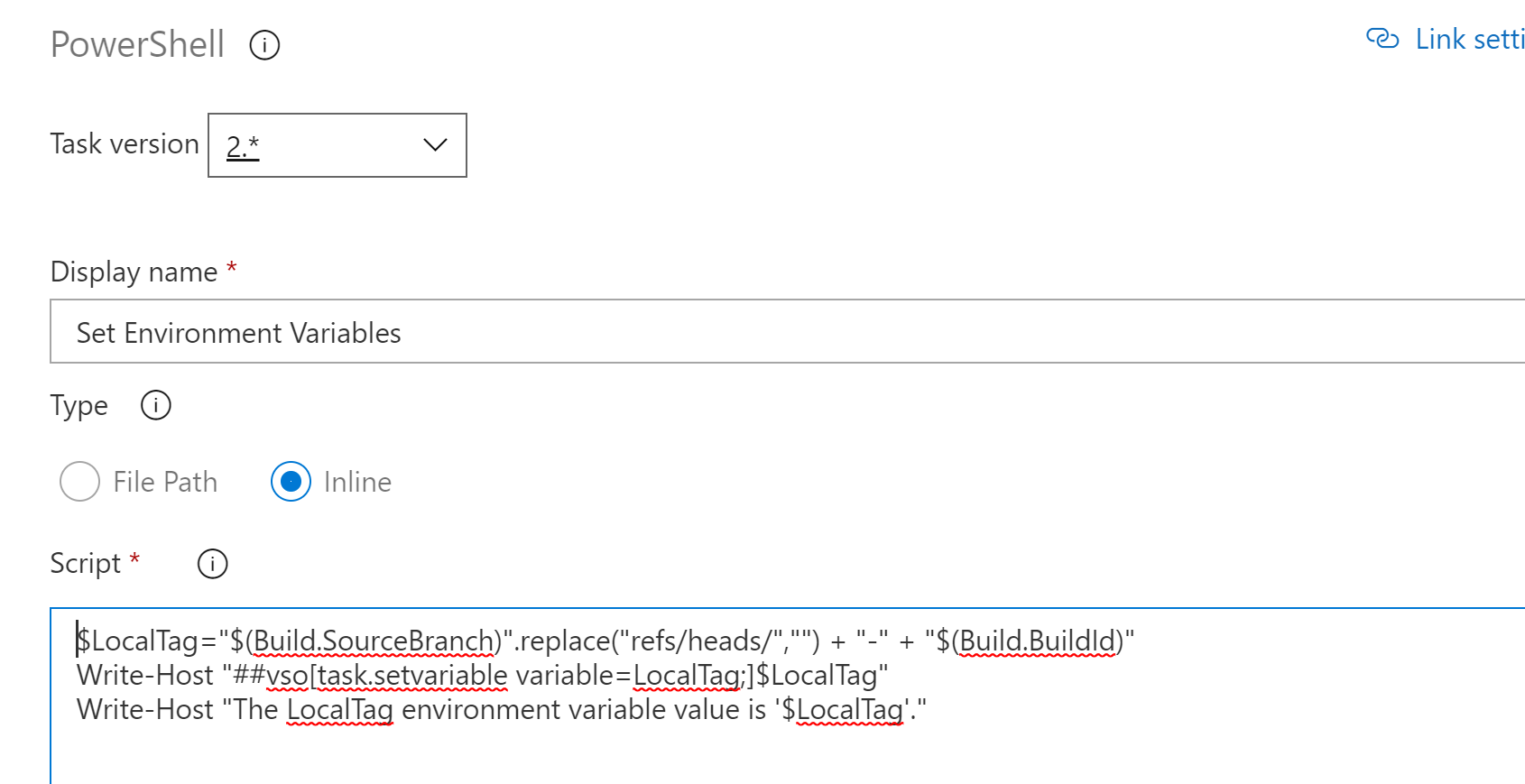 Setting the variable