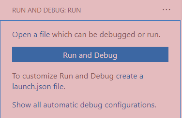 Run and Debug