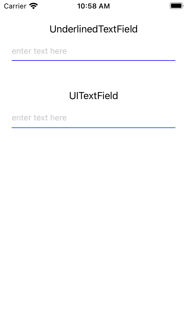 UnderlinedTextField screenshot