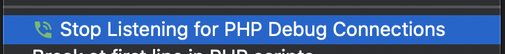 Stop listening for PHP debug connections