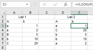 First row formular