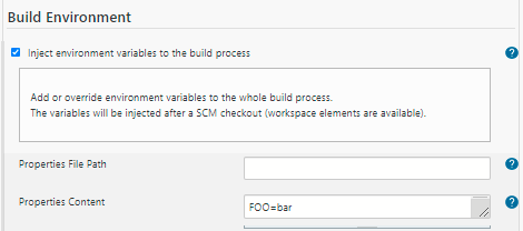 Job Config -Build Env