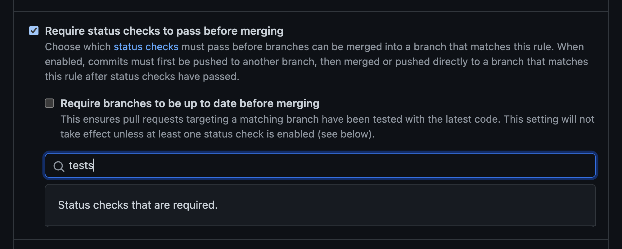 I can't pick the name of the overall "Tests" workflow at all