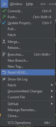 intellij git menu