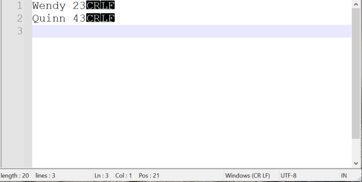 Screenshot of Notepad   .txt file output