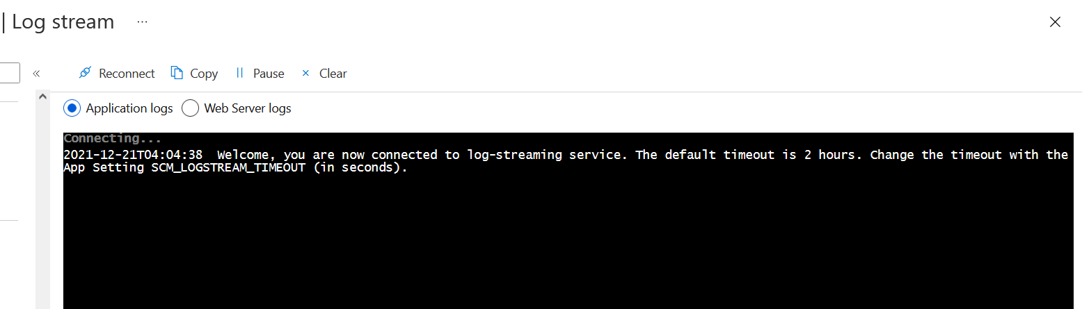 Log Stream - Azure App Service