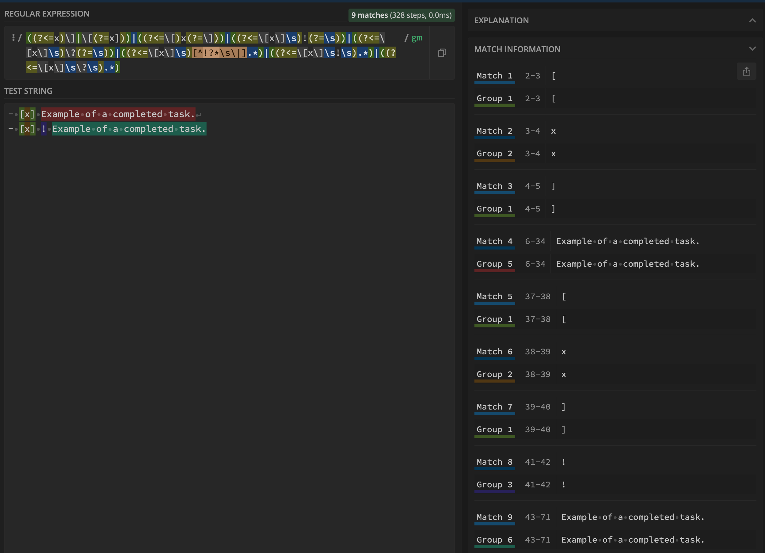 Matches for the example list items