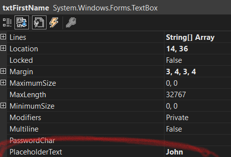 Visual Studio Properties Window