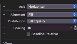 Horizontal stack settings