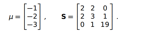 where mean and covarance matrix =: