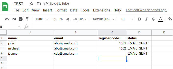 google sheets