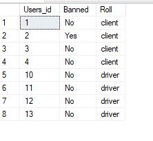 Users Table