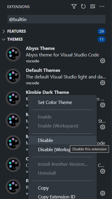 built-in themes