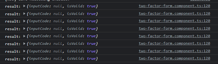 TwoFactorSetupRequest printed in console