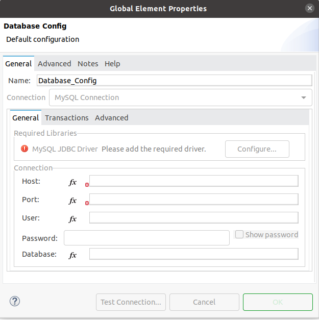 Mulesoft Enypoint 7 new Database Config