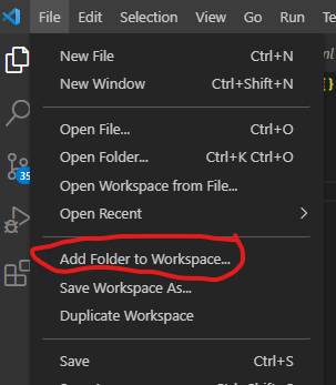 add folder to workspace