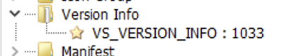 Resource Hacker showing resource "VS_VERSION_INFO"