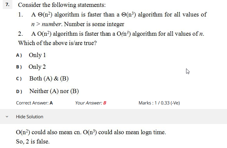 Question-based on asymptotic notation