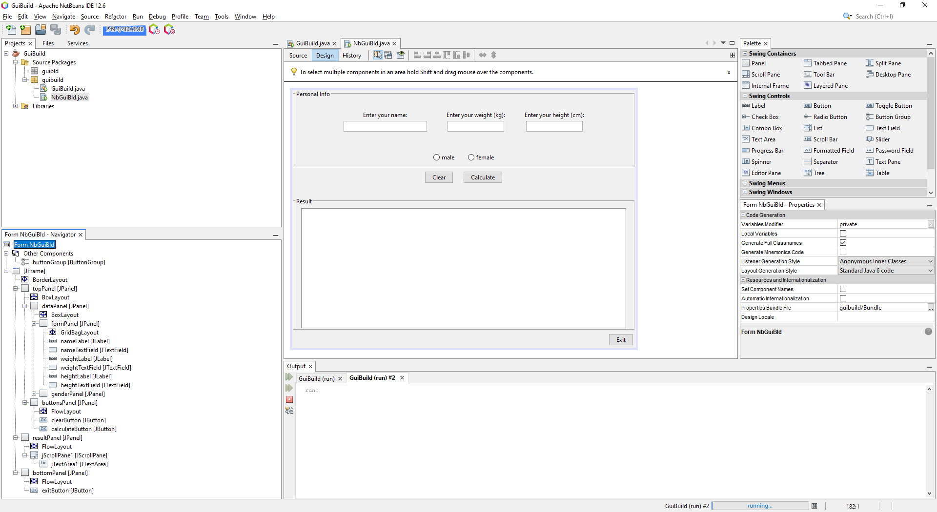 NetBeans GUI builder