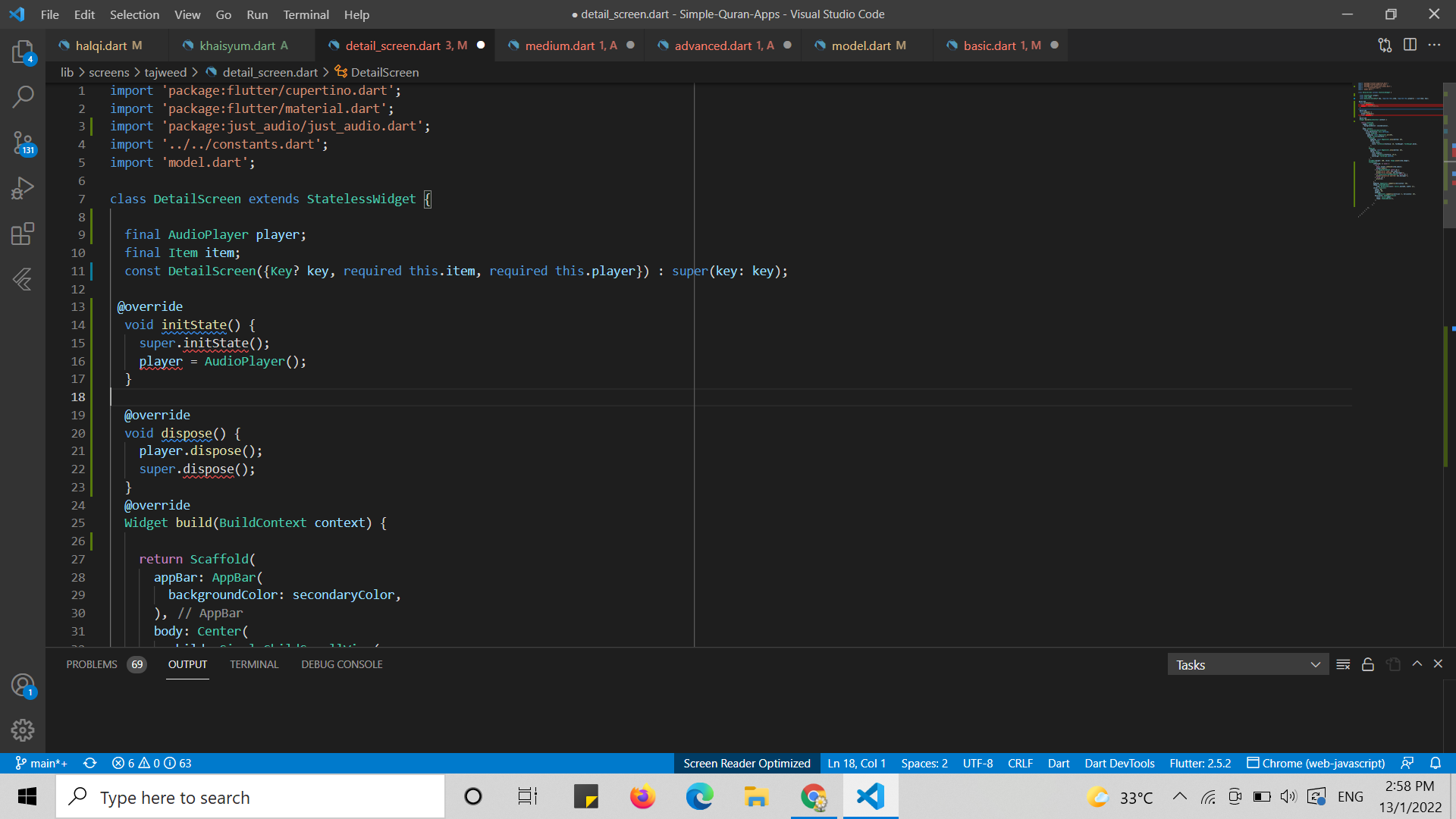 This is the error I got after adding the audio player logic. 