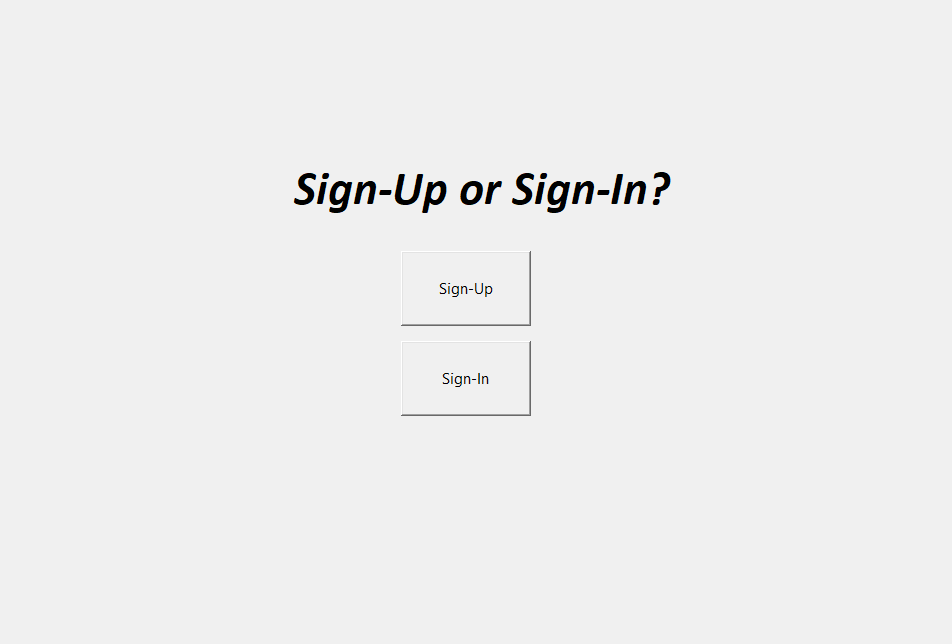 Sign up or Sign in Interface