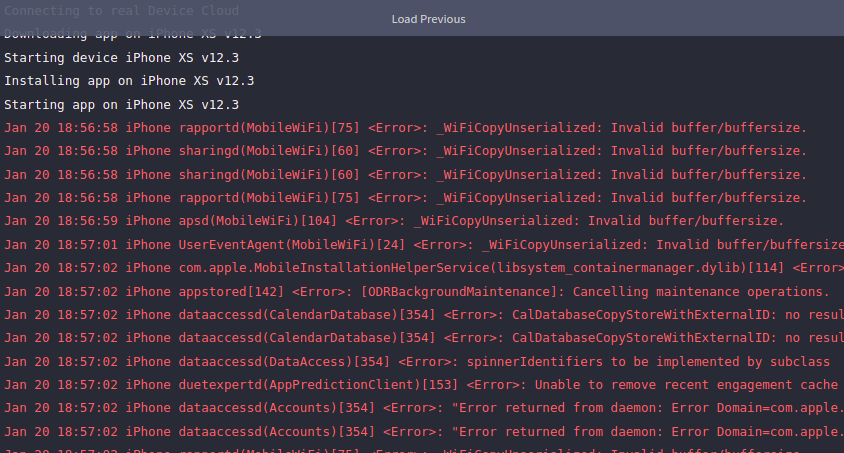 Our logs from browserstack
