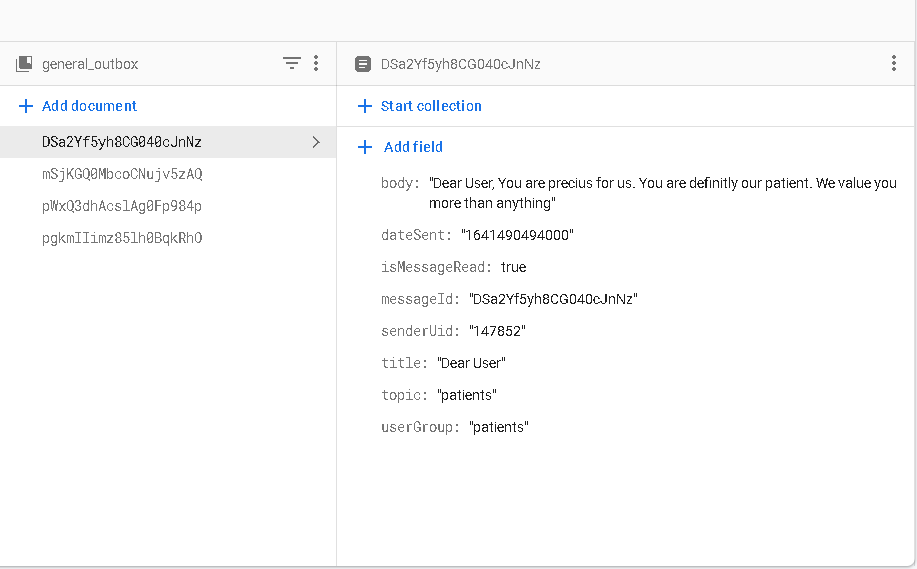 this is firestore messages data