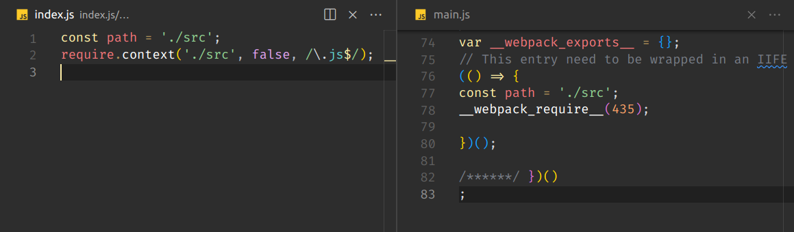 using litterals in require.context