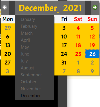 CalendarWidget
