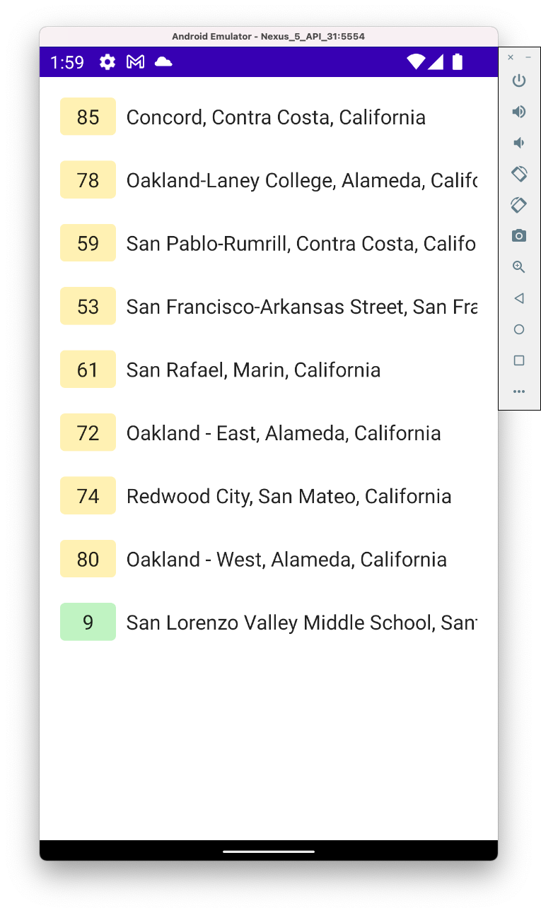 screenshot of problem