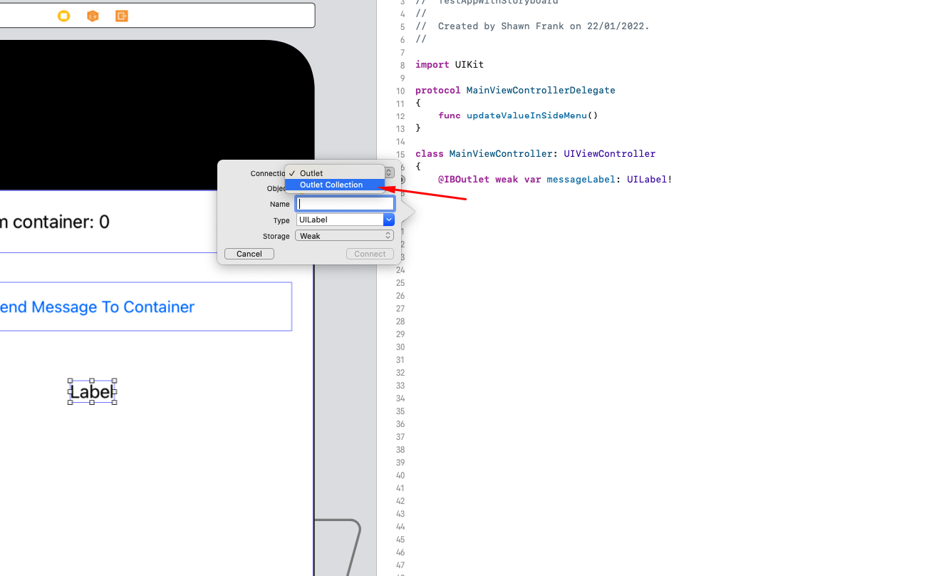 IBOutlet Collection XCode