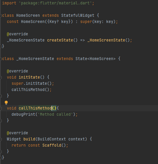 Home Screen - Method that need to be called
