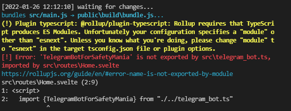 ScreenShot of the Error