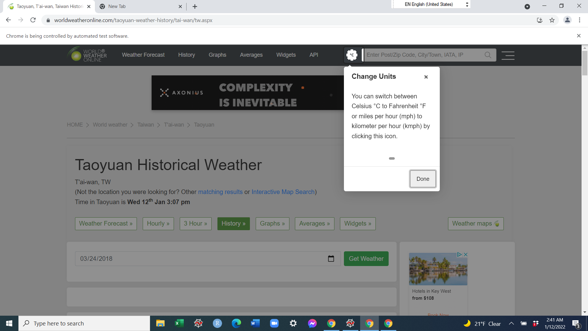 Screenshot of the popup