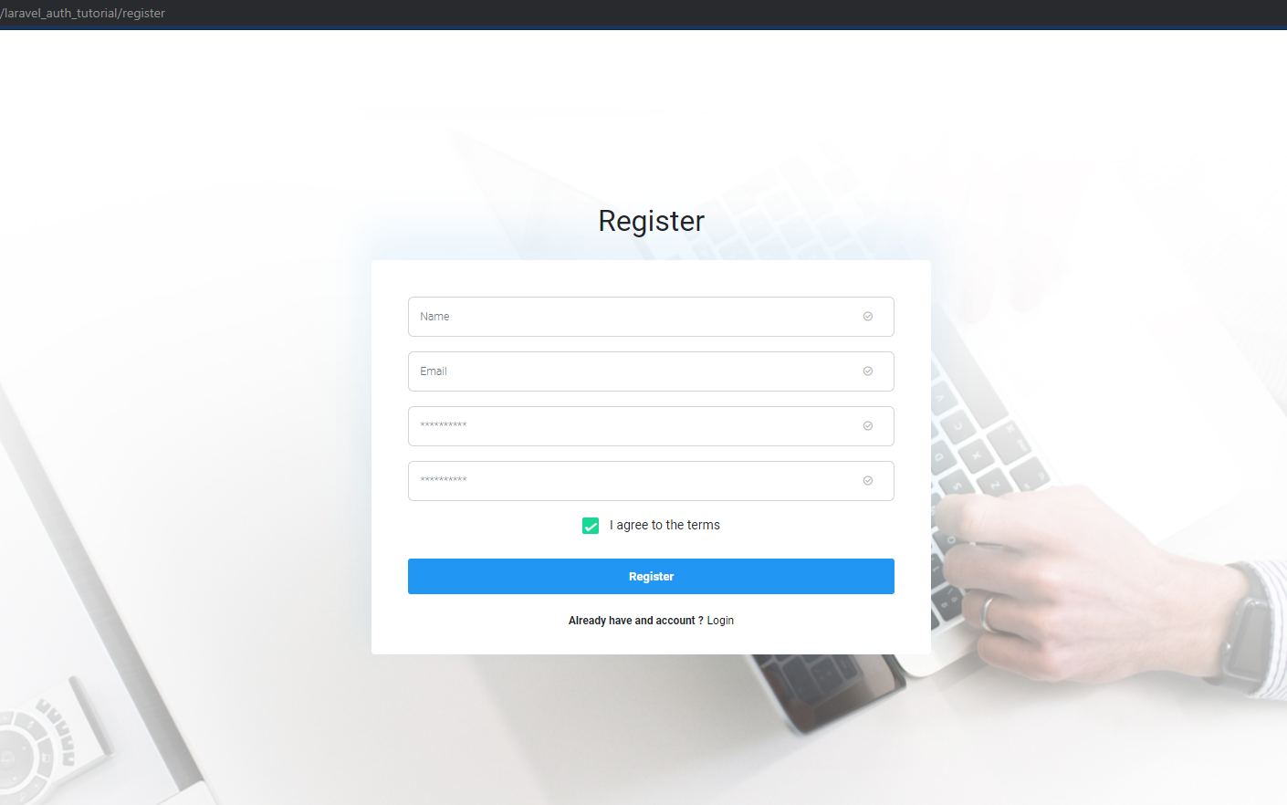 real design register page
